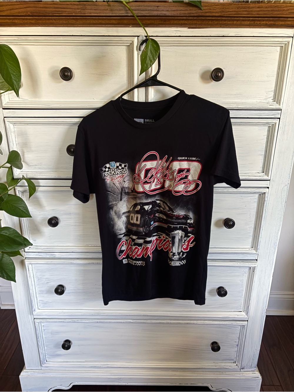 Black Racing Graphic Short-Sleeve Tee - Small